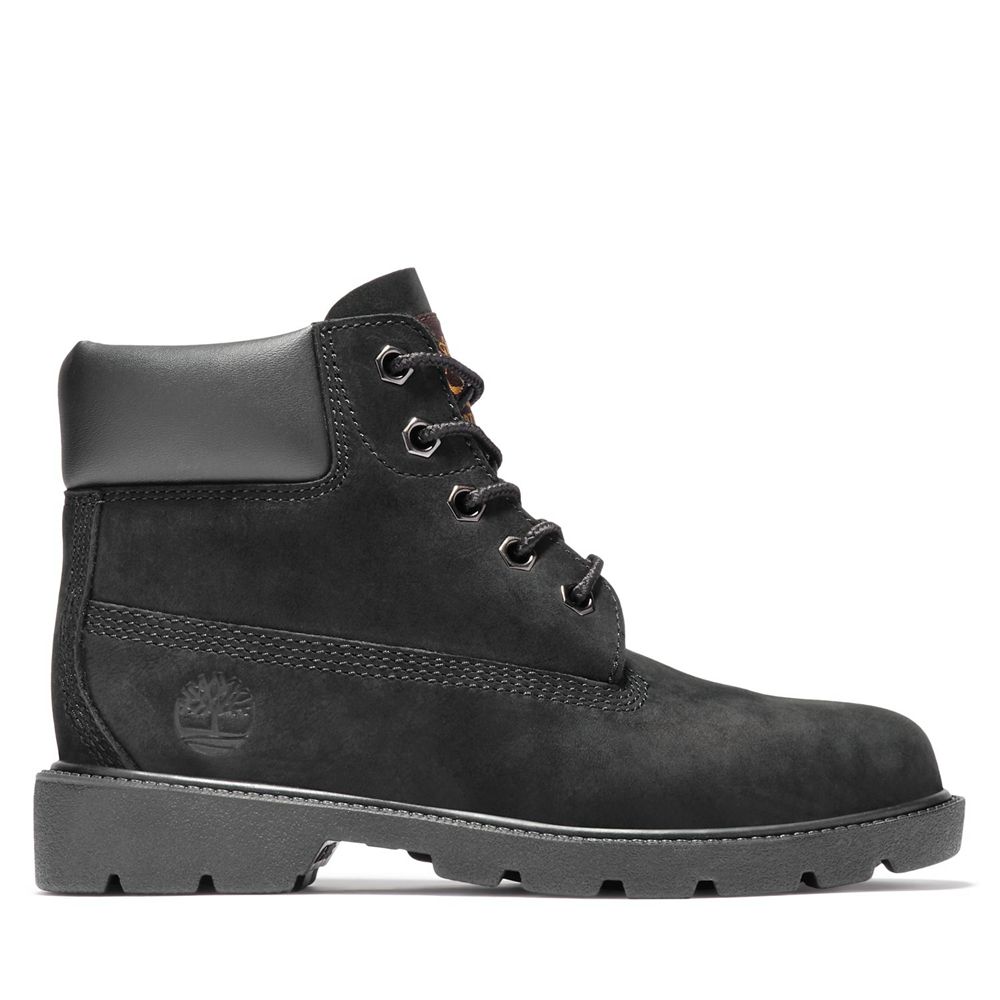 Timberland 6-Inch Μποτακια Παιδικα Μαυρα - Junior Classic Waterproof - Greece 1834026-JD